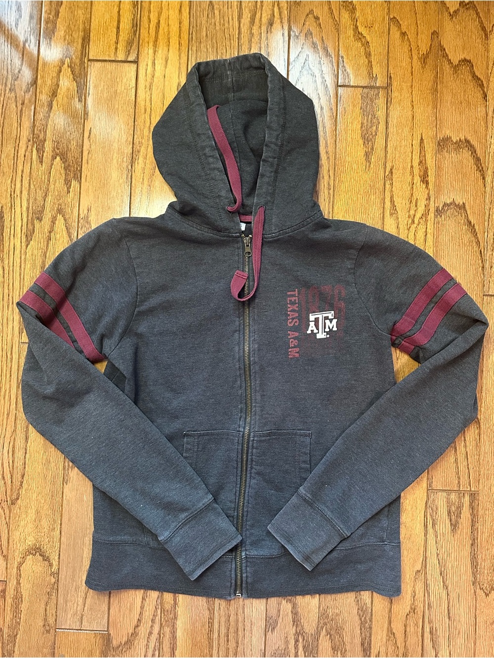 Pro Edge Charcoal Hoodie with Maroon Trim